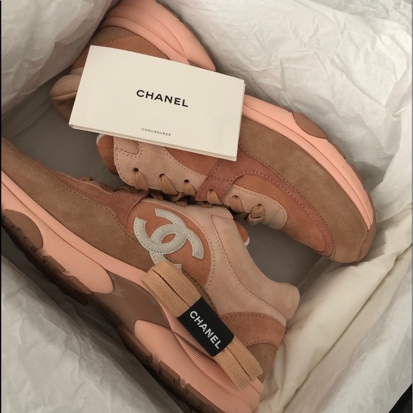 Chanel pink suede sneakers Clearance